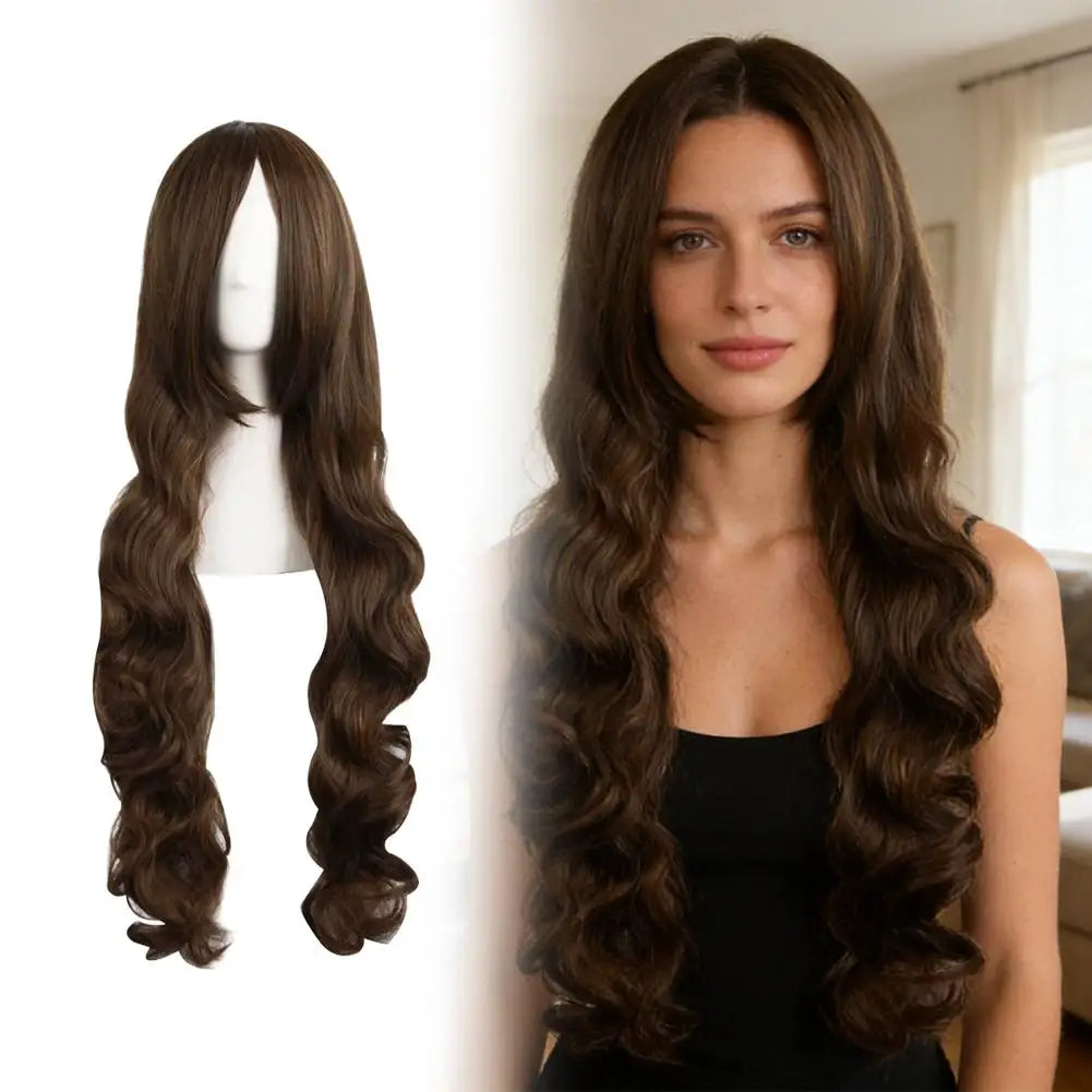 Women's 80cm Long Wavy Brown Cosplay Wig – Lolita Party Wig