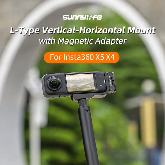 Sunnylife Magnetic L-Bracket for Insta360 X5 X4 | Adjustable Mount Camera Mount Bracket Oasis Select