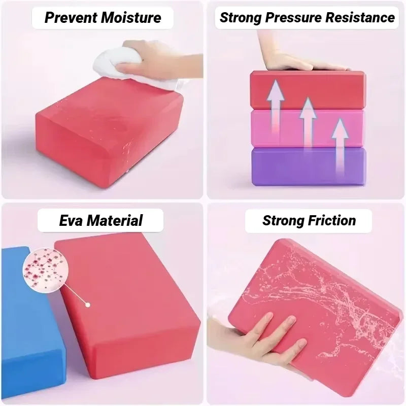 2-Pack EVA Foam Yoga Blocks – Non-Slip Pilates & Stretch Bricks