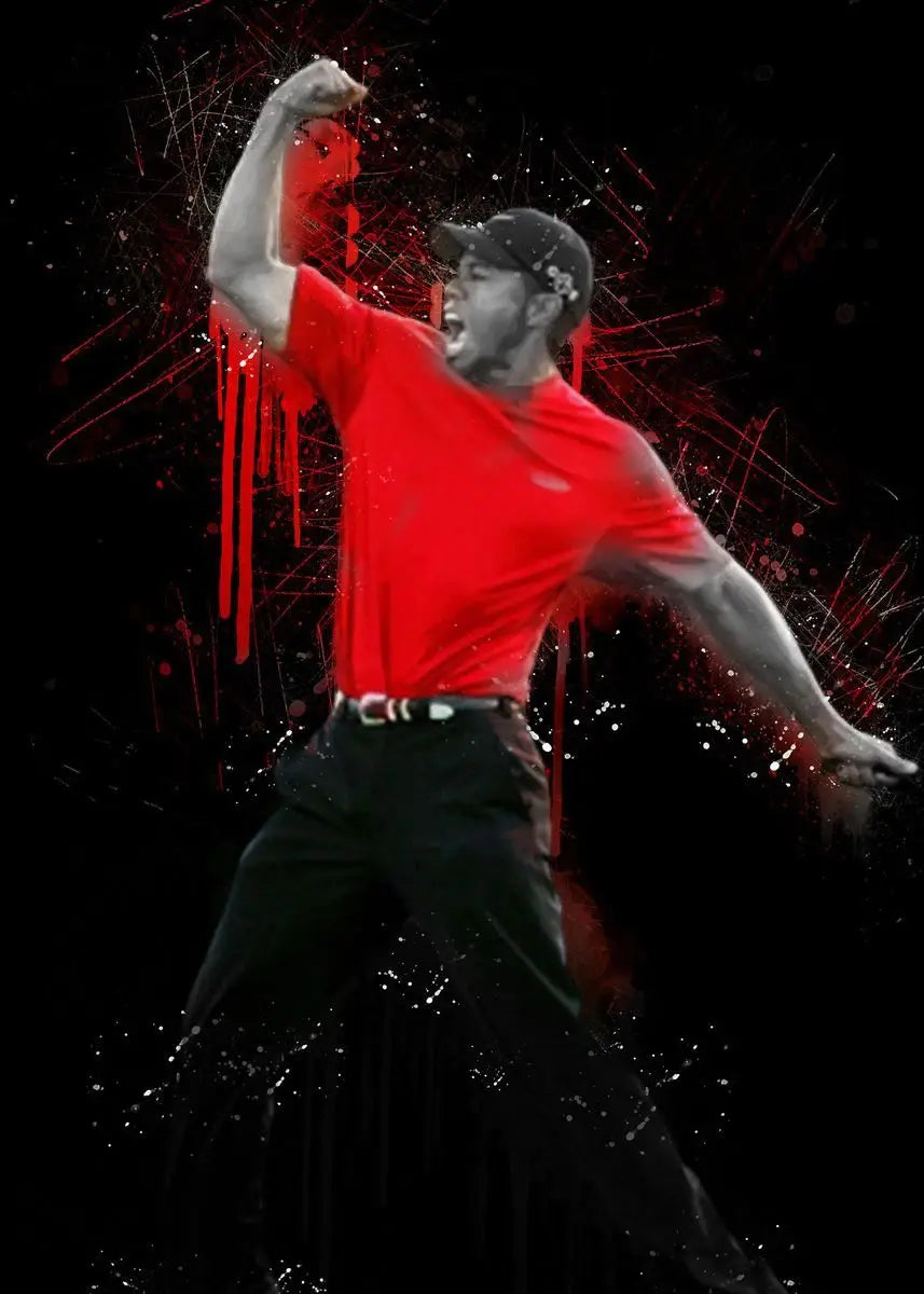 Tiger Woods Golf Portrait Canvas Wall Art | Fan Gift Poster