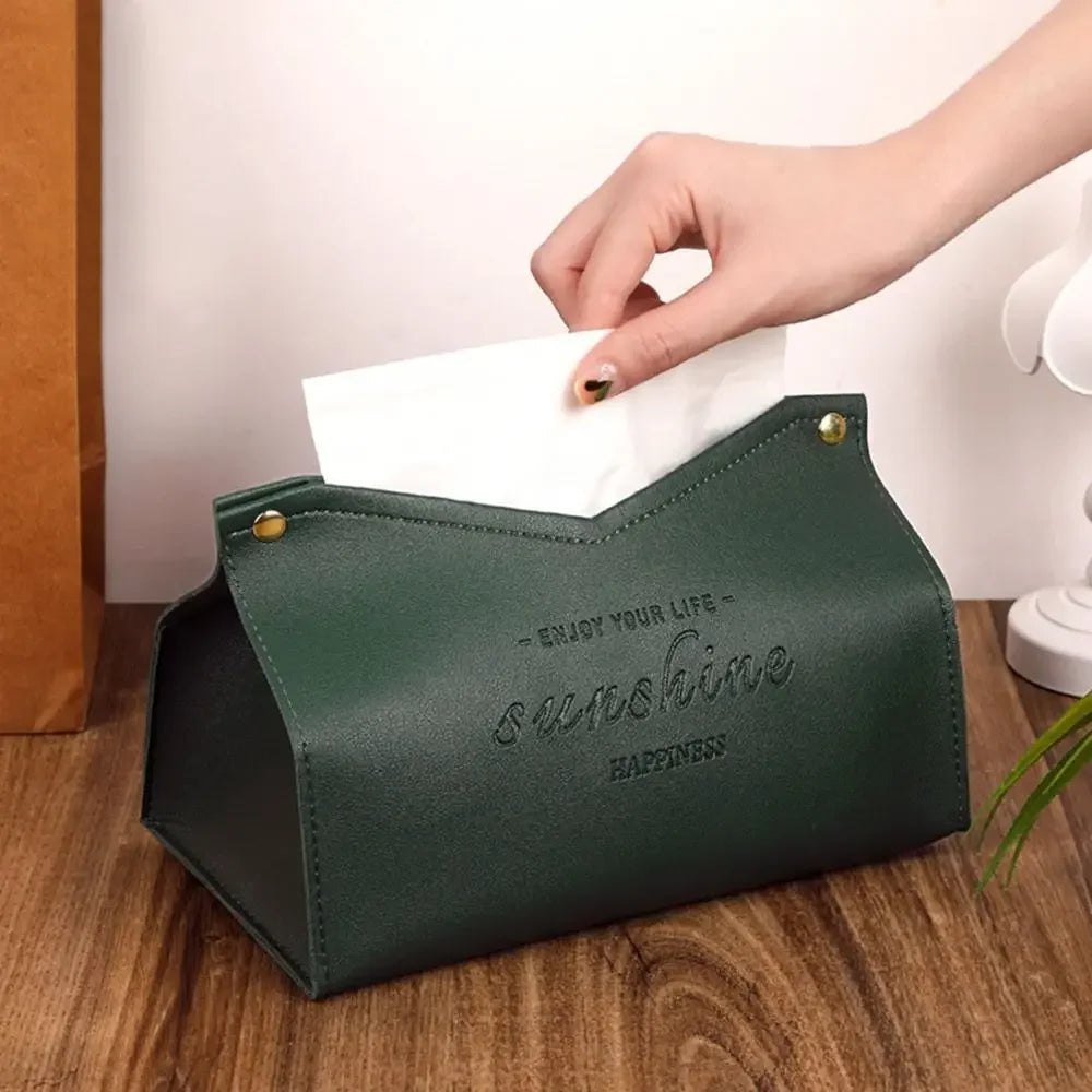 Modern PU Leather Tissue Box Cover | Car & Home Decor