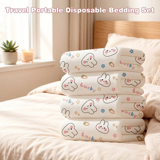 Extra Thick Disposable Bedding Set 3/4 Piece – Travel & Hotel Disposable Bedding Set Peaceful Pleasures Health and Wellness