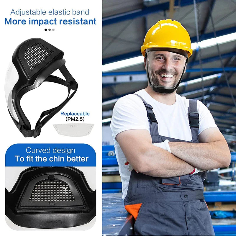 Transparent Full Face Shield – Reusable Kitchen & Work Protector