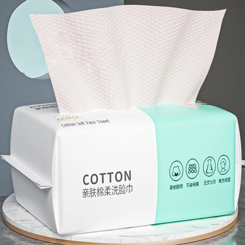 100 Pumps Thickened Disposable Face Towel 100Cotton Soft Fabric Travel Cleansing Dry Wet Makeup Remover Pearl Cotton Reusable Peaceful Pleasures Health and Wellness