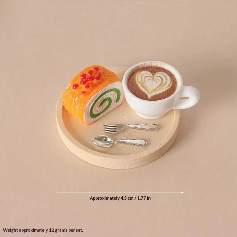 Miniature Coffee & Pastry Set | 1:12 Dollhouse Kitchen Accessory