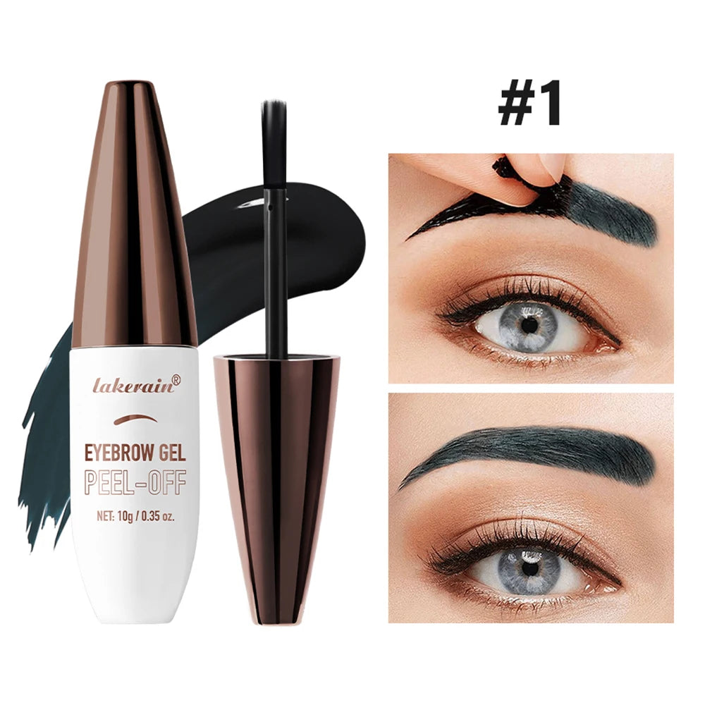 Waterproof Peel Off Eyebrow Gel Tint Semi Permanent Tattoo Brow Tint Transfer-proof, For Fuller & Defined Looking Brows Makeup Peaceful Pleasures Health and Wellness 1BLACK