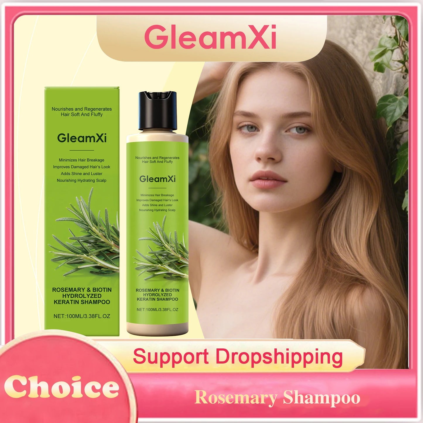 Gleamxi Rosemary Shampoo | Anti Hair Loss & Oil Control 100ml
