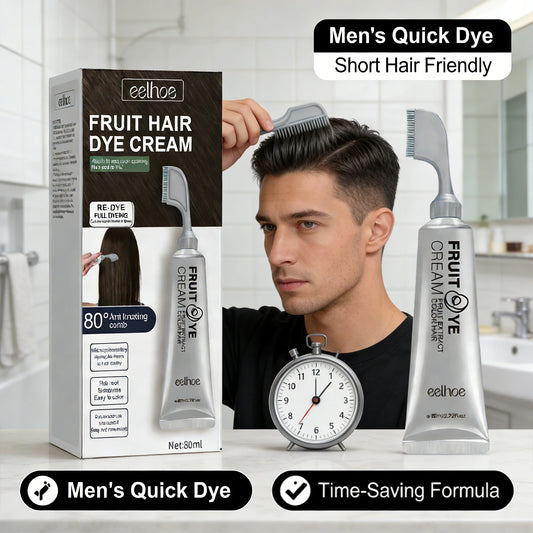 Fruit Hair Dye Cream Quick Coloring Enhance Hair Shine Nourishing Promote Hair Growth Moisturizing Black Hair Hairdressing Cream Peaceful Pleasures Health and Wellness