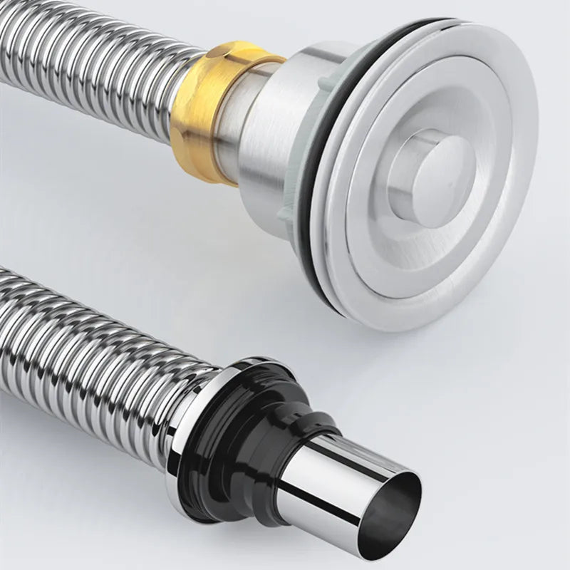 Stainless Steel Sink Drain Filter & Deodorant Drain Pipe Kit