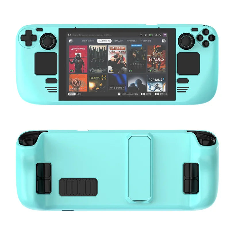 Suitable For Steam Deck Skin-Friendly Feel For Steam Deck Oled Colorful PC Protective Case With Stand Game Console Accessories Peaceful Pleasures Health and Wellness LIGHT BLUE