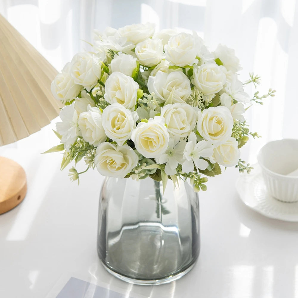 Silk Rose Artificial Flowers for Wedding, Home & Garden Decor