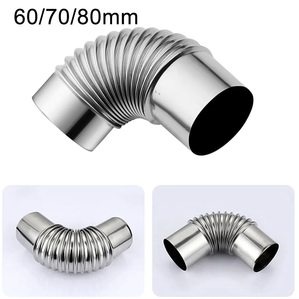90-degree Stove Pipe Elbow Tube Fitting Connector 60 70 Stainless