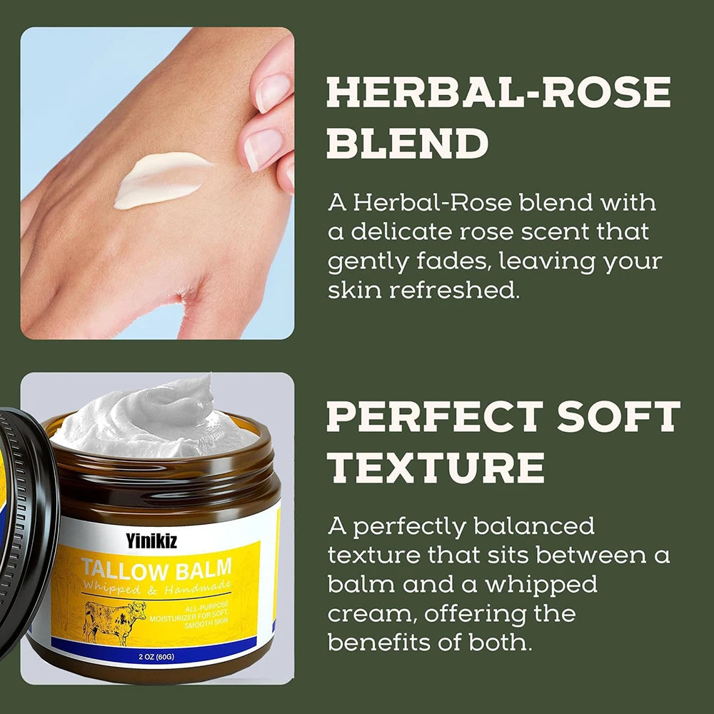 Face Cream Whipped Tallow Balm Collagen Hyaluronic Acid Skin Care Anti-Wrinkle Aging Moisturizing Shrink Pores Whitening Smooth Peaceful Pleasures Health and Wellness