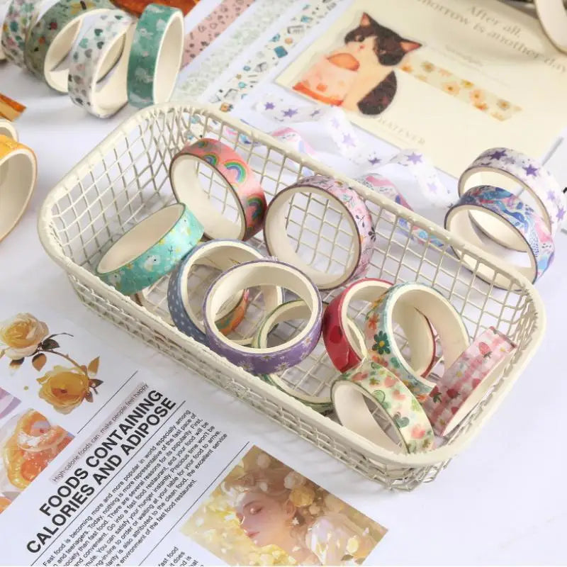5-Pack Cherry Star Cartoon Washi Tape for Journals & Planners
