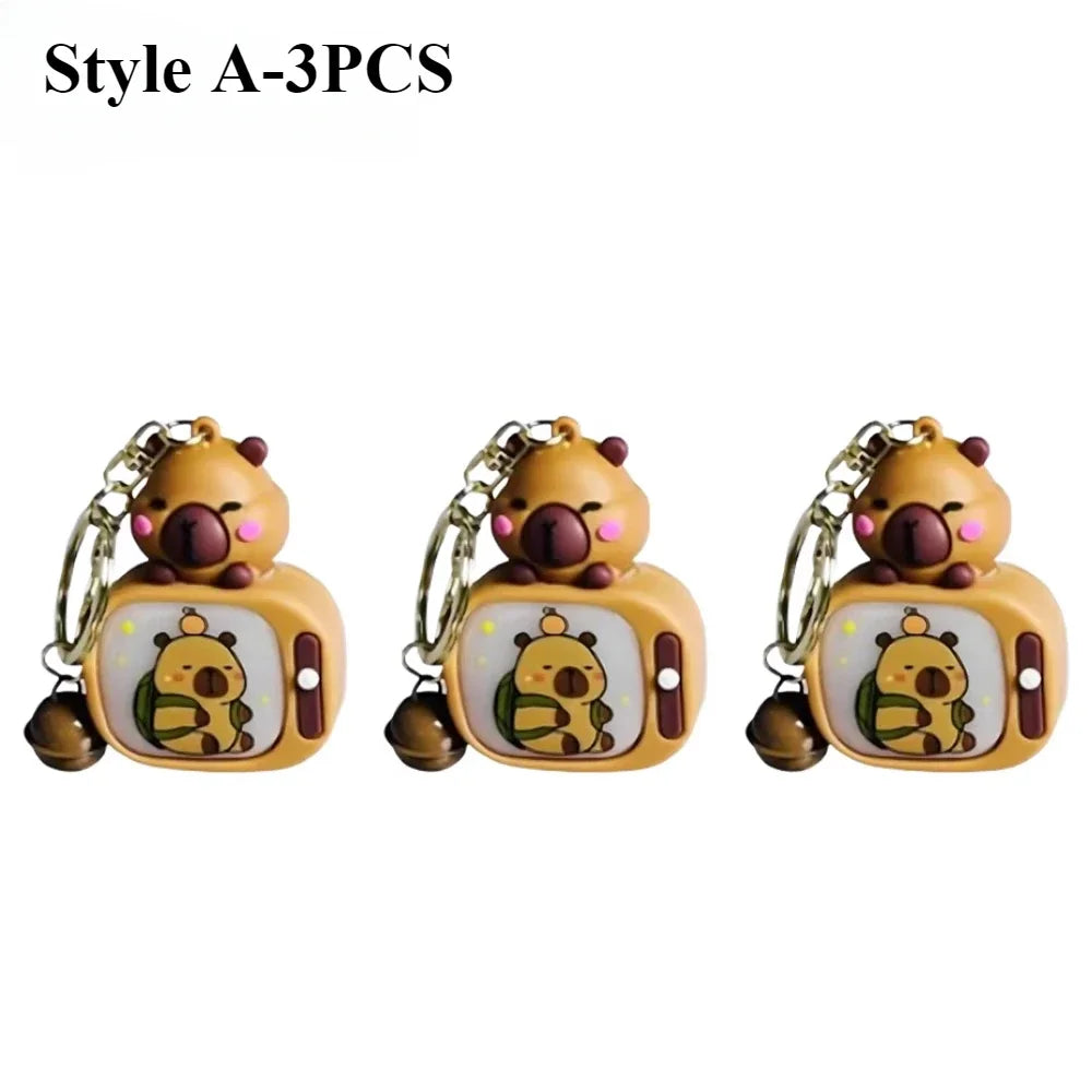 Light-Up Capybara Keychain | Silicone Glow Bag Charm Gift