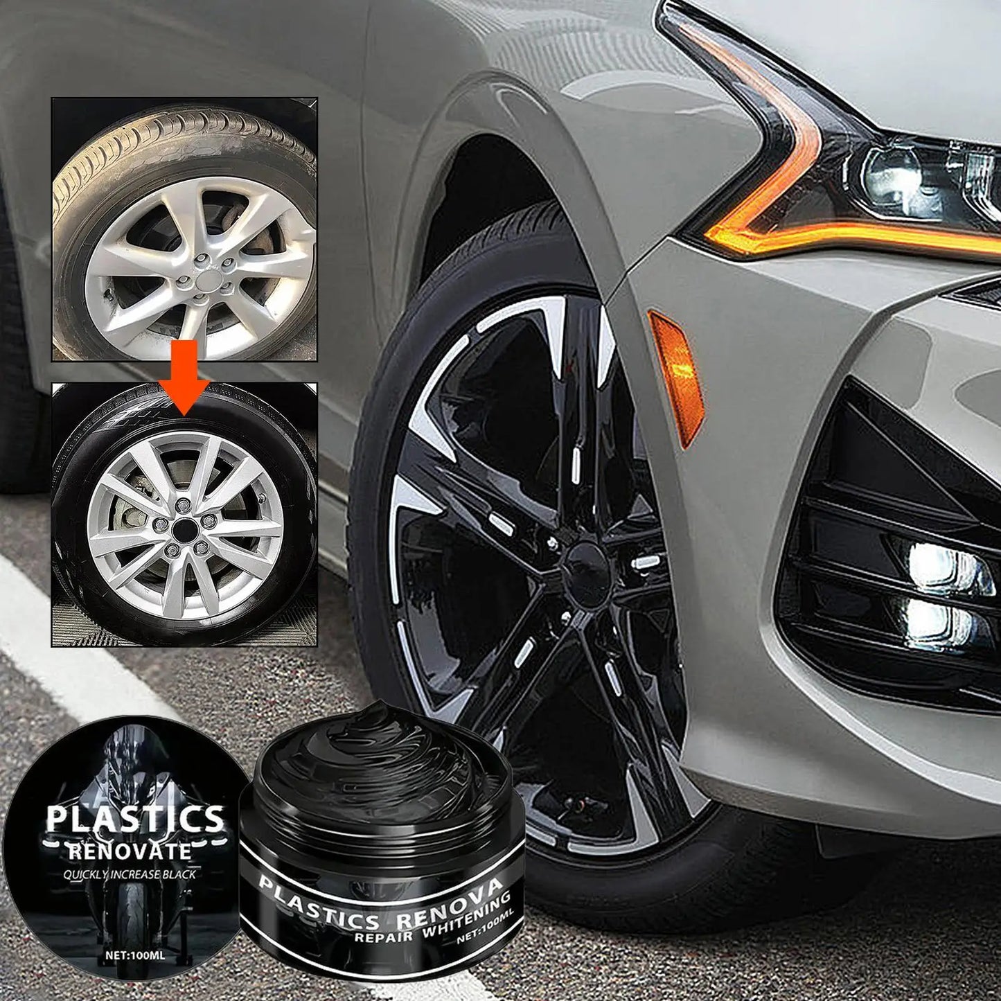 100ML Black Trim Restorer – UV Protectant High-Gloss Wax