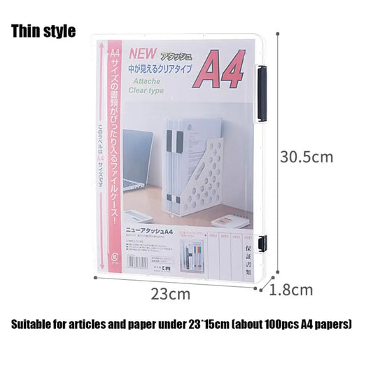 Document Case Transparent A4 File Box Portable Simple a5 Organize The Box Durable Folder a4 File Storage Box Desk Organization Peaceful Pleasures Health and Wellness Thin-A4-Black
