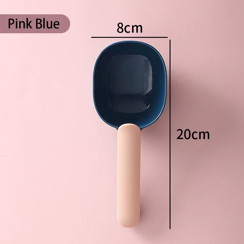 Pet Food Scoop with Clip Handle | Dog & Cat Food Shovel Pet Food Scoop Peaceful Pleasures Health and Wellness Pink - blue