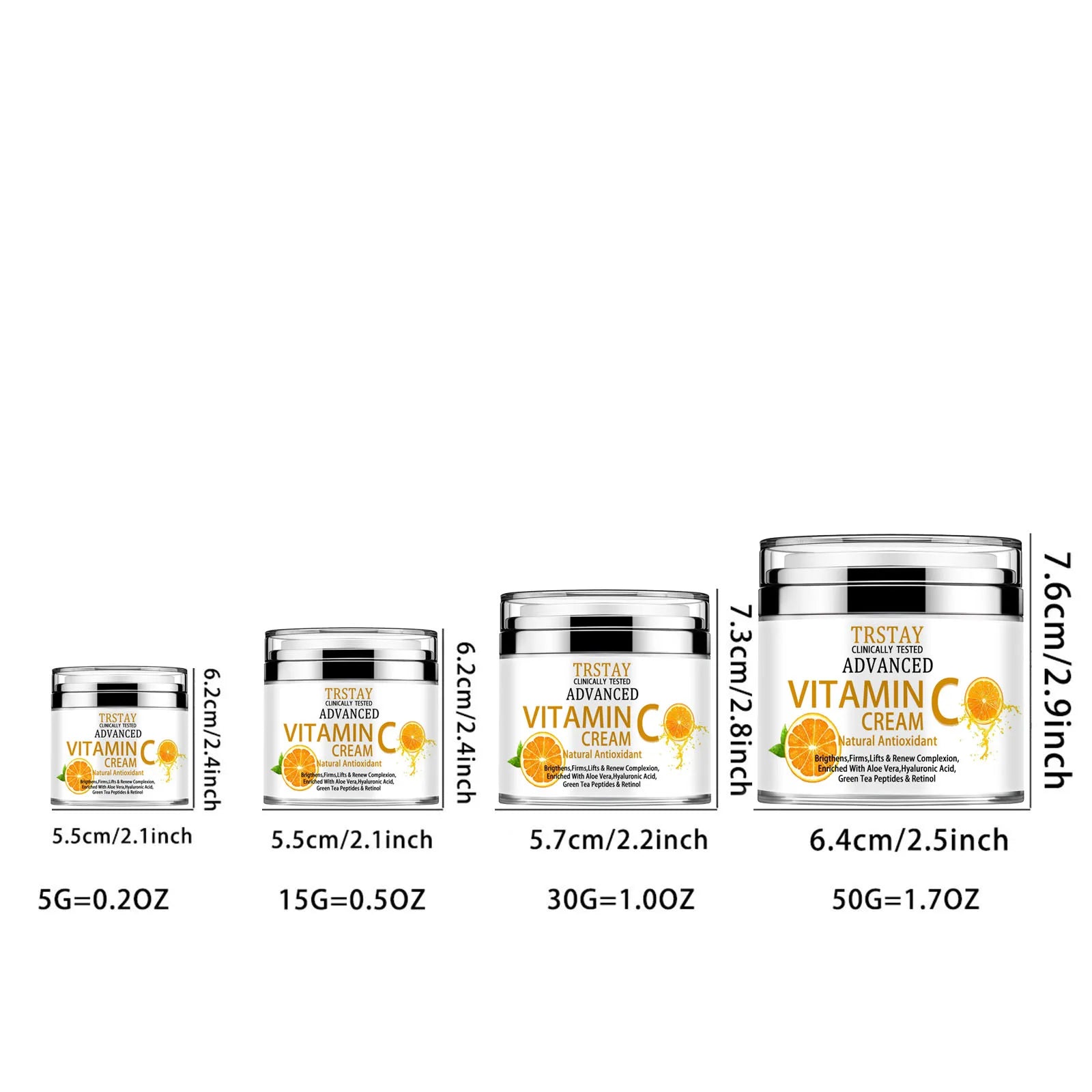 Vitamin C Cream, Vitamin C Face Cream With Nicotinamide & Hyaluronic Acid, Peaceful Pleasures Health and Wellness