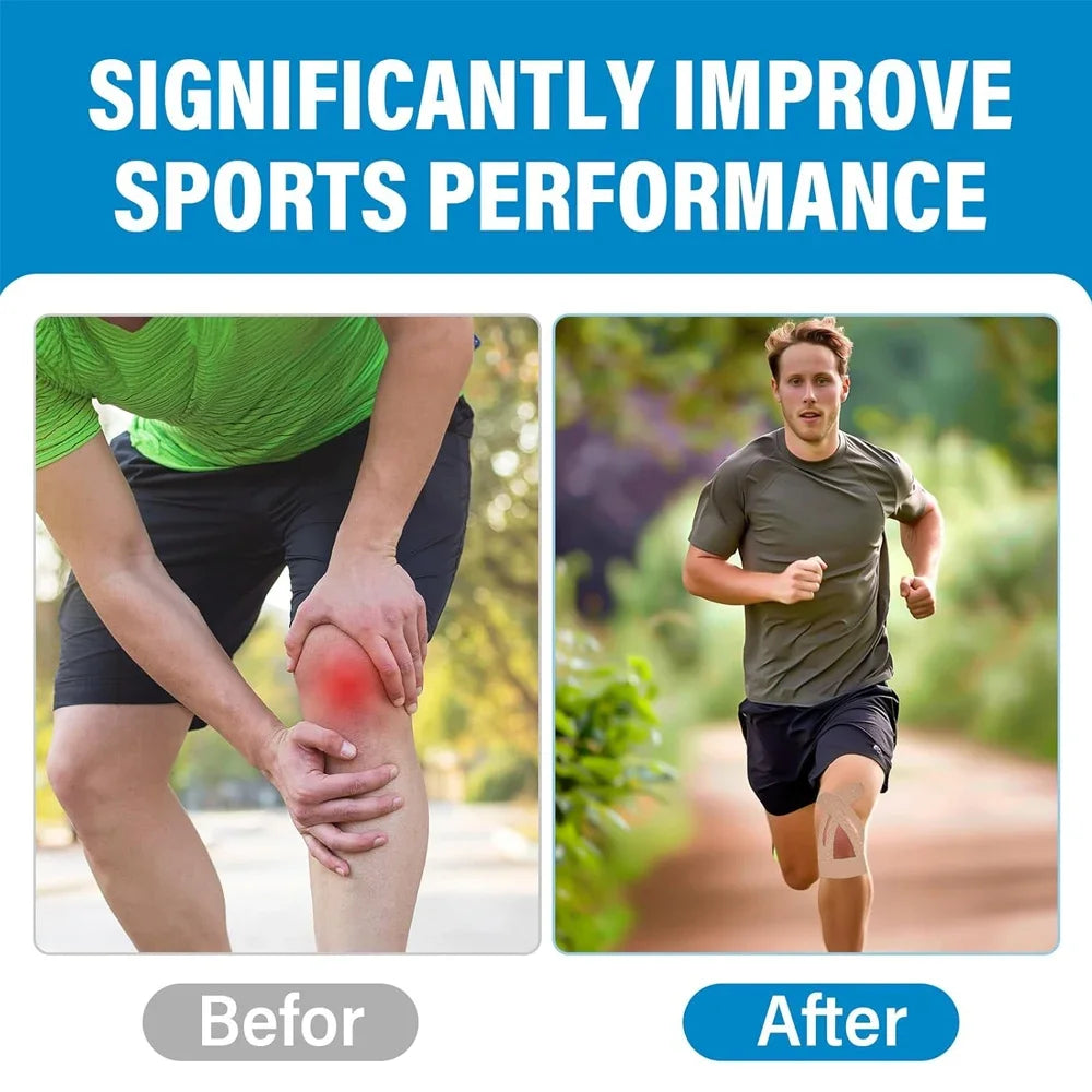 10PCS Kinesiology Tape for Knees,Waterproof & Elastic,Breathable Knee Tape,Athletic Tape Provide Support & Stability for Running Peaceful Pleasures Health and Wellness