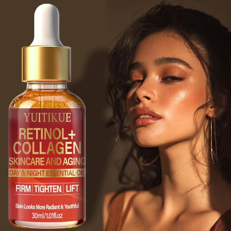 YUITIKUE Retinol + Collagen Essential Oil 30ml Day & Night Firming, Tightening & Lifting Anti-Aging Serum Peaceful Pleasures Health and Wellness