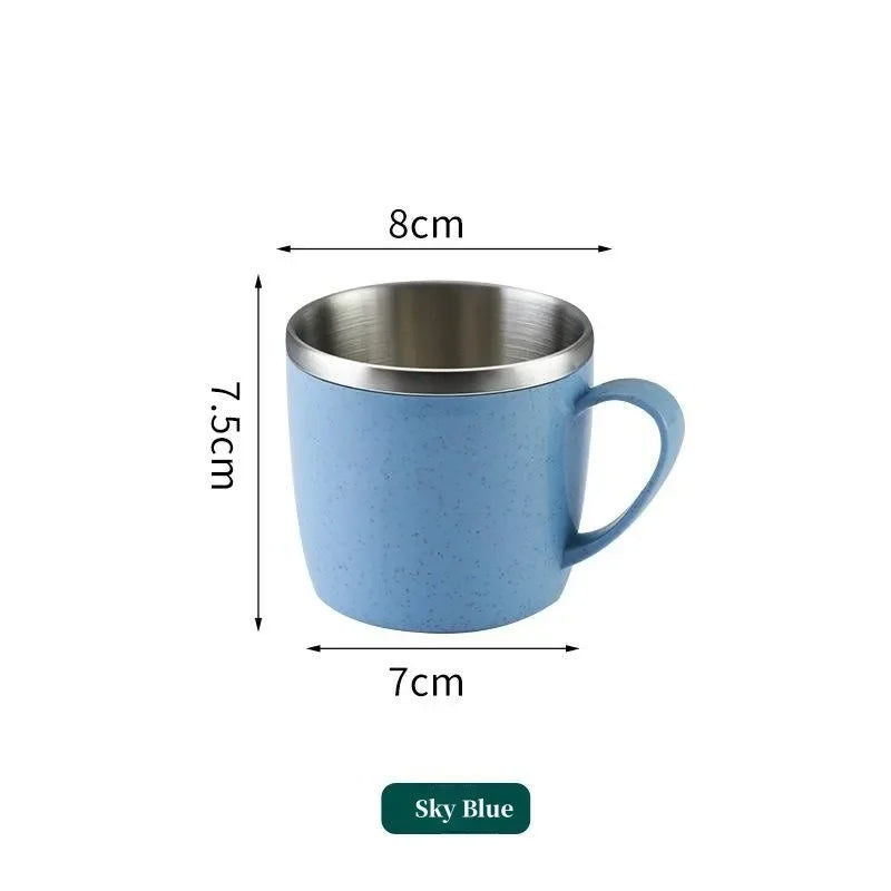 Double-Wall Stainless Steel Insulated Mug – Anti-Scald, Shatterproof, with Handle for Coffee, Tea & Milk
