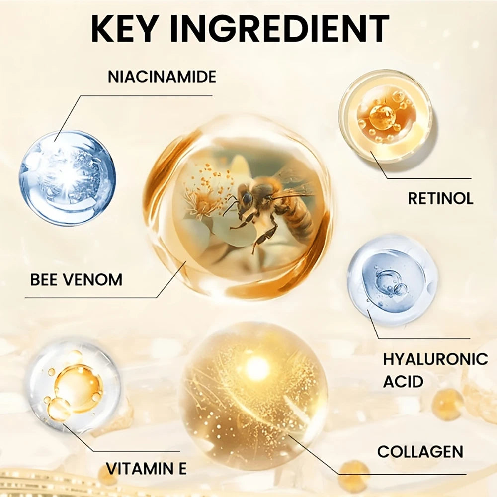 HISENRAIN Snail & Bee Venom Cream - Anti-Aging Face & Neck Cream with Collagen & Niacinamide, Whitening, -Firming.glass bottle- Peaceful Pleasures Health and Wellness