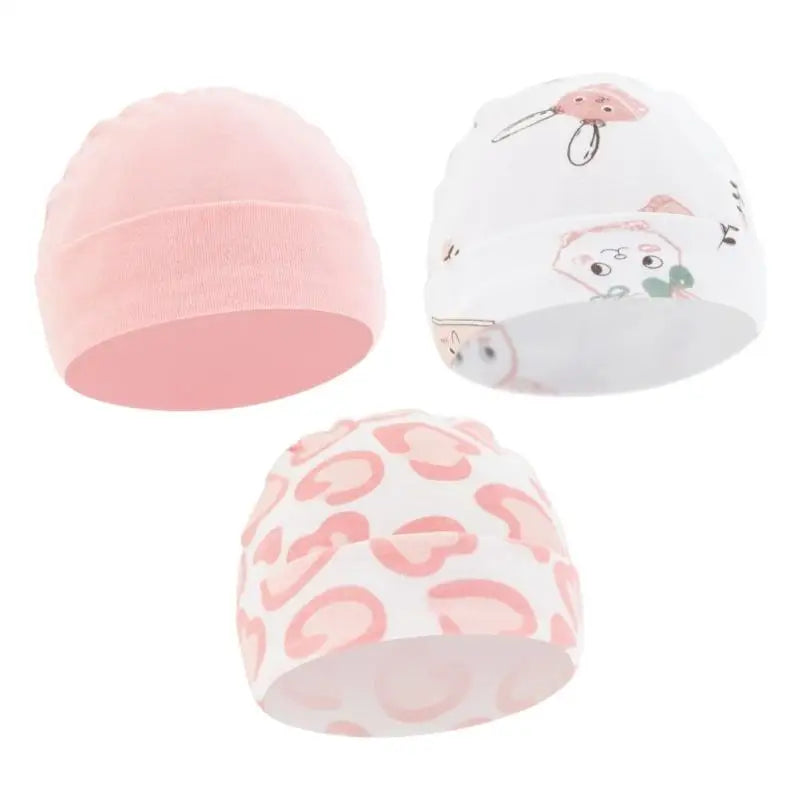 3-Pack Soft Cotton Baby Hats | Newborn Caps 0–6 Months