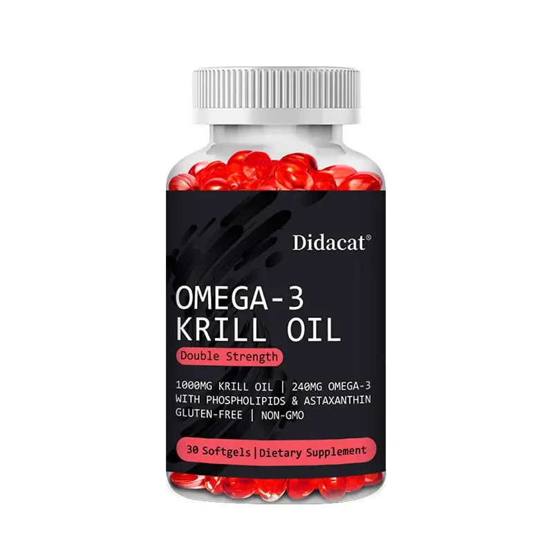 Krill Oil 1000mg Capsules – Astaxanthin, Omega-3 EPA & DHA