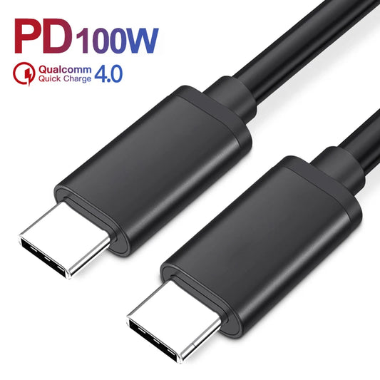 100W USB-C to USB-C Fast Charging Cable 5A PD Quick Charge USB-C Charging Cable Peaceful Pleasures Health and Wellness