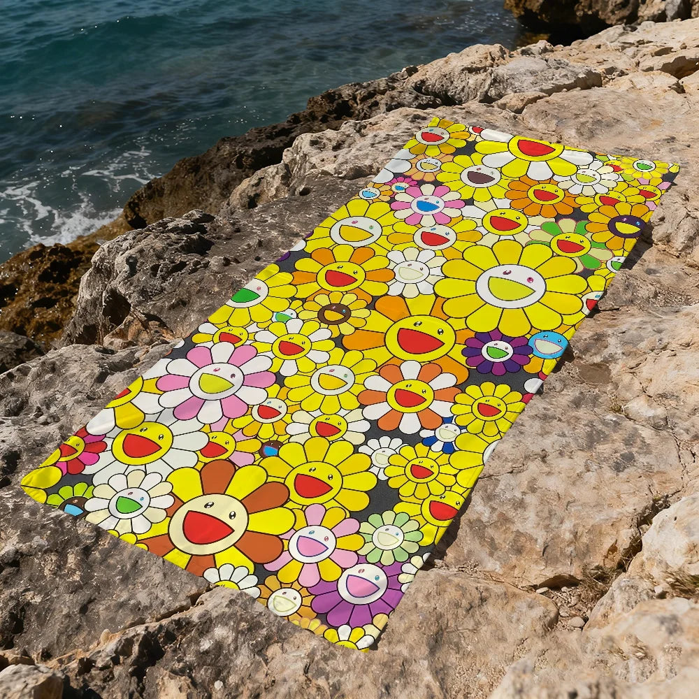 Murakami Art Quick-Dry Beach Towel | Soft Pool & Travel Towel Quick-Dry Beach Towel Peaceful Pleasures Health and Wellness