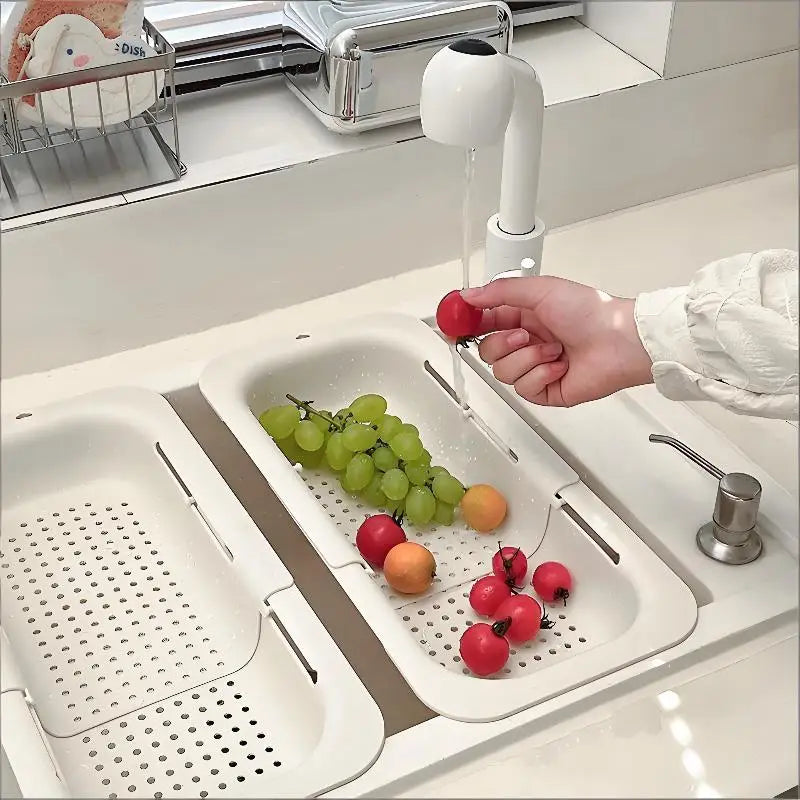 Telescopic Sink Drain Basket | Food-Grade PP, Tool-Free Setup