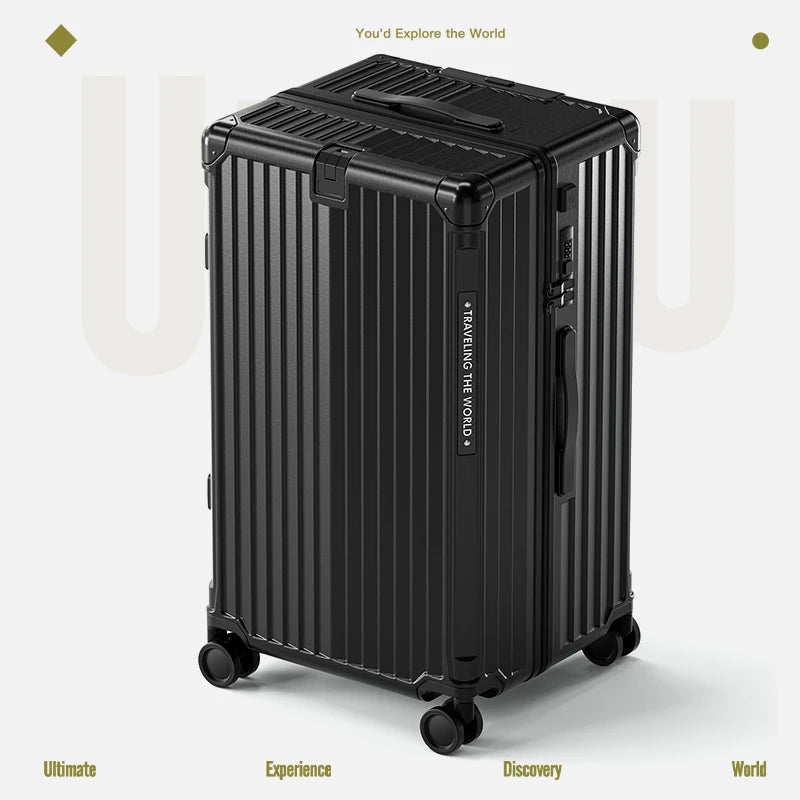Hard Shell Carry-On Suitcase Rolling Travel Luggage with Spinner Wheels 20 24 26 28 30 Inch Large Capacity Durable Luggage Peaceful Pleasures Health and Wellness Black Zipper Type 28 inch