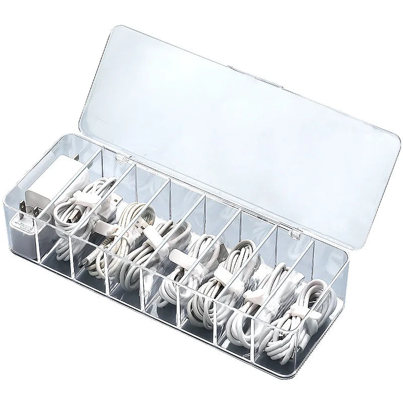 Dust Proof Storage Cable Box, Hub Organizer Box, Desktop Data Cable Storage Box, Mobile Phone Charging Cable, Power Cord Buckle Peaceful Pleasures Health and Wellness