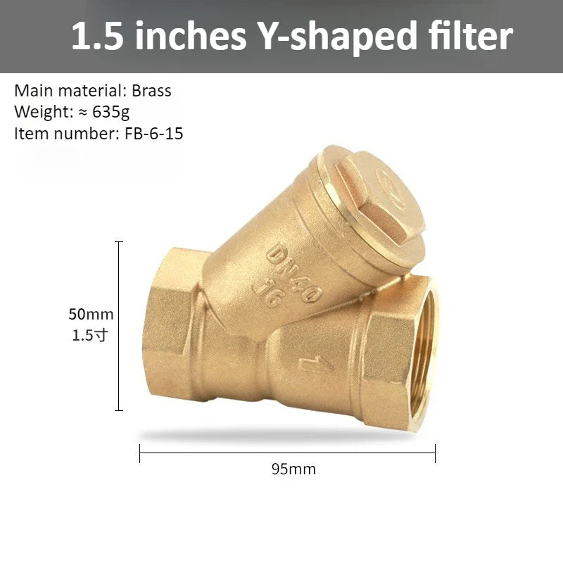Brass Y-Strainer Filter BSP Thread DN8–DN50 | Water Filter Valve