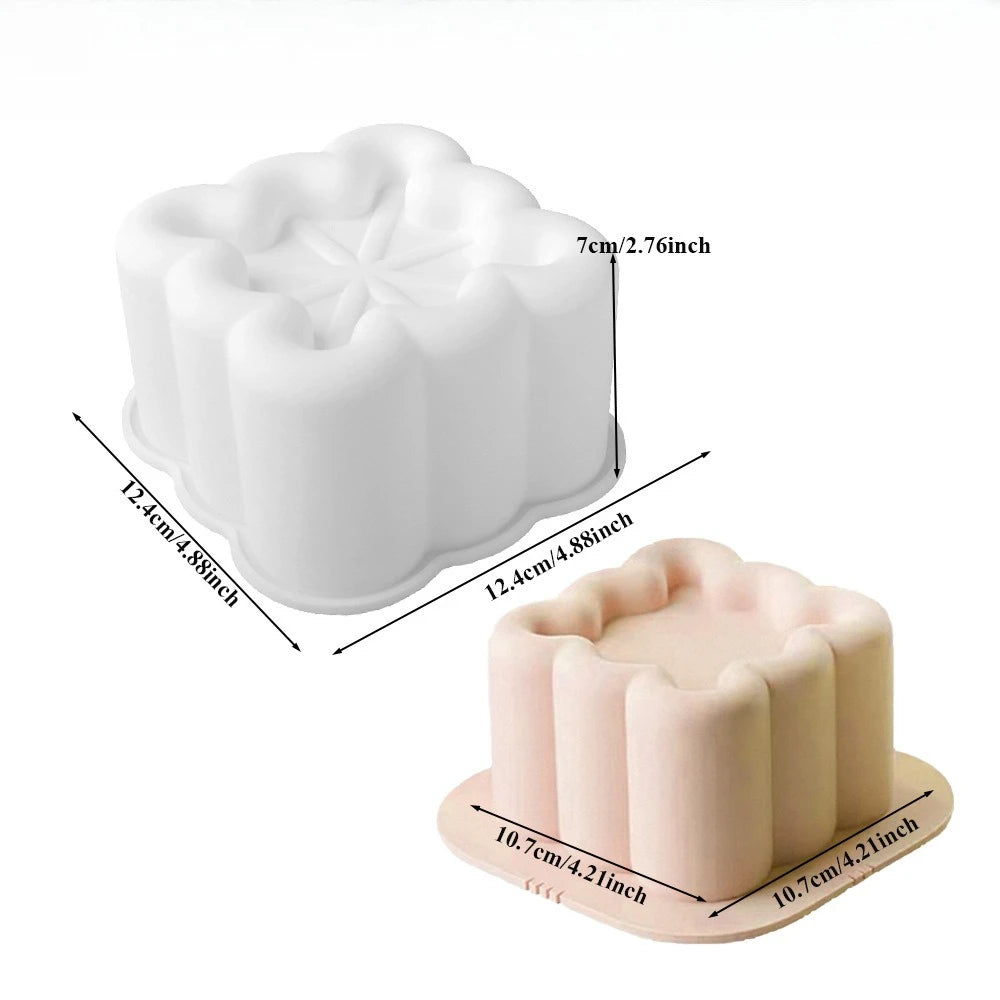 Silicone Molds for Baking, Flower Heart Star Shape Chocolate Mousse Cake Molds, Reusable Pastry Dessert Cups, Wedding Cake Peaceful Pleasures Health and Wellness A square 1pc