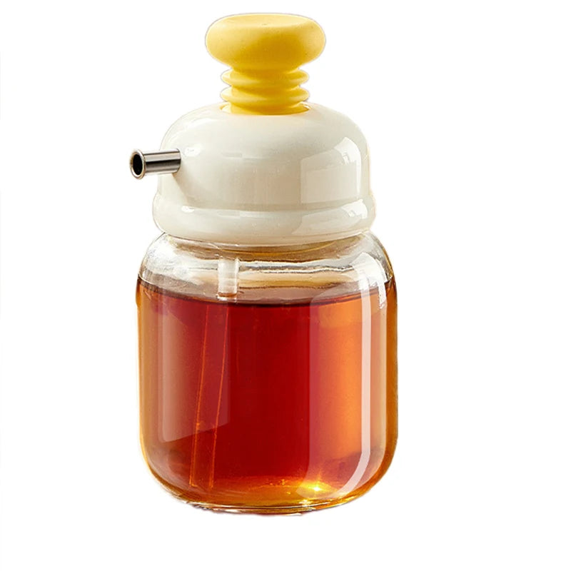 Mini Quantitative Oil Control Bottle Glass Seasoning Storage Kitchen Press Type Oil Vinegar Bottle Seasoning Portioning Bottle Peaceful Pleasures Health and Wellness WHITE