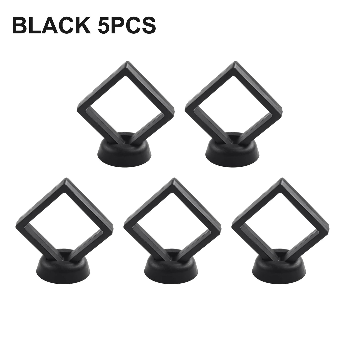 5 3D Floating Picture Frame Stand Box Clear Jewelry Ring Coin Display
