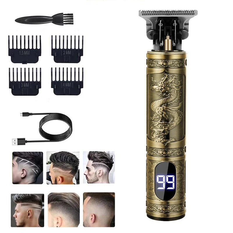 Vintage T9 Rechargeable Hair Clipper & Trimmer for Men