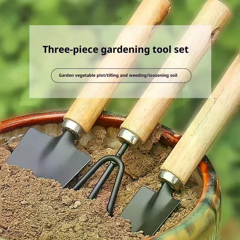3-Piece Mini Garden Tool Set – Trowel, Shovel & Rake