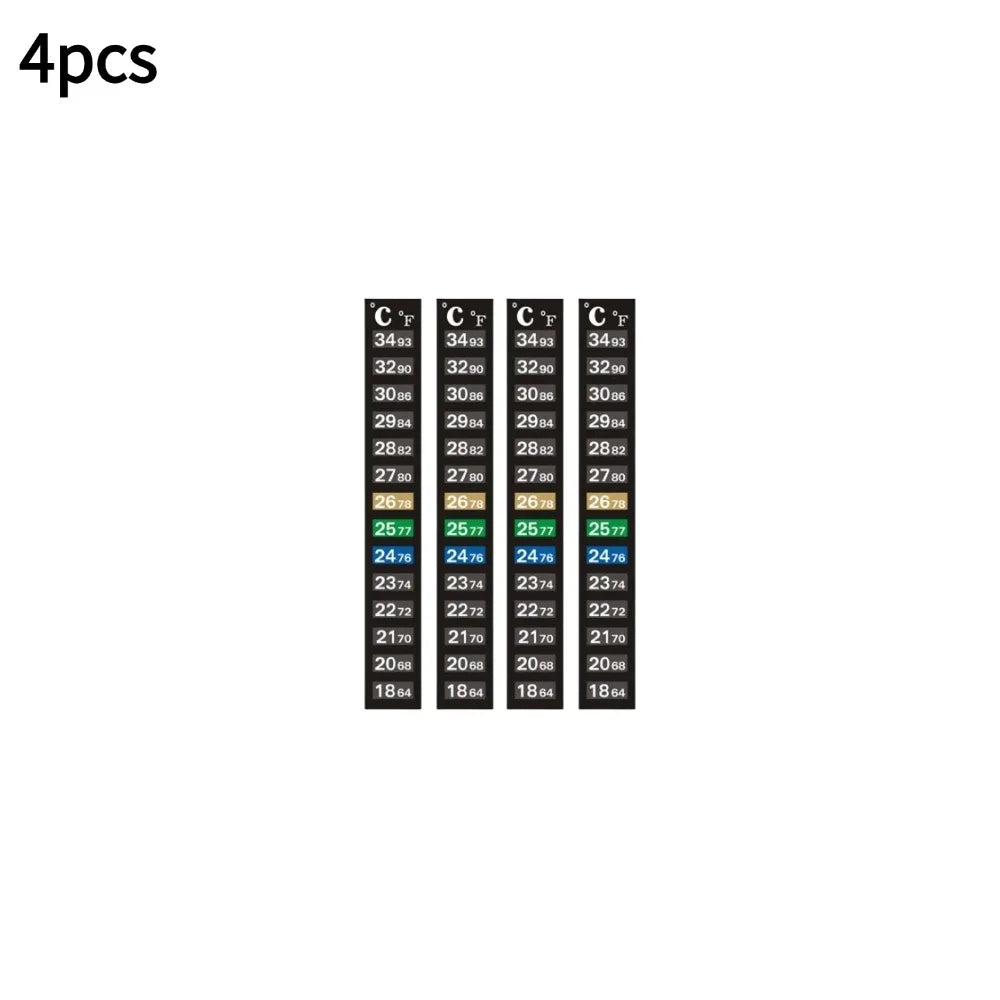 Stick-on Aquarium Temperature Strip for Accurate Readings Peaceful Pleasures Health and Wellness 4pcs