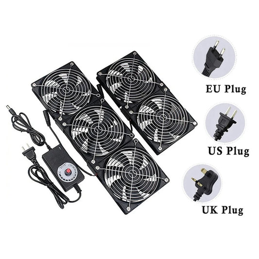 12cm 220V 12V Exhaust Cooling Fan with Controller for BTC Machine Chassis Workstation Cabinet Server GPU VGA Radiator Fan Peaceful Pleasures Health and Wellness