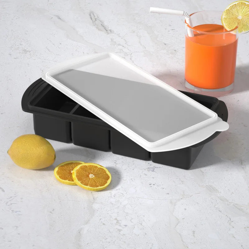 Silicone Freezer Tray with Lid | Soup Broth Ice Mold BPA-Free