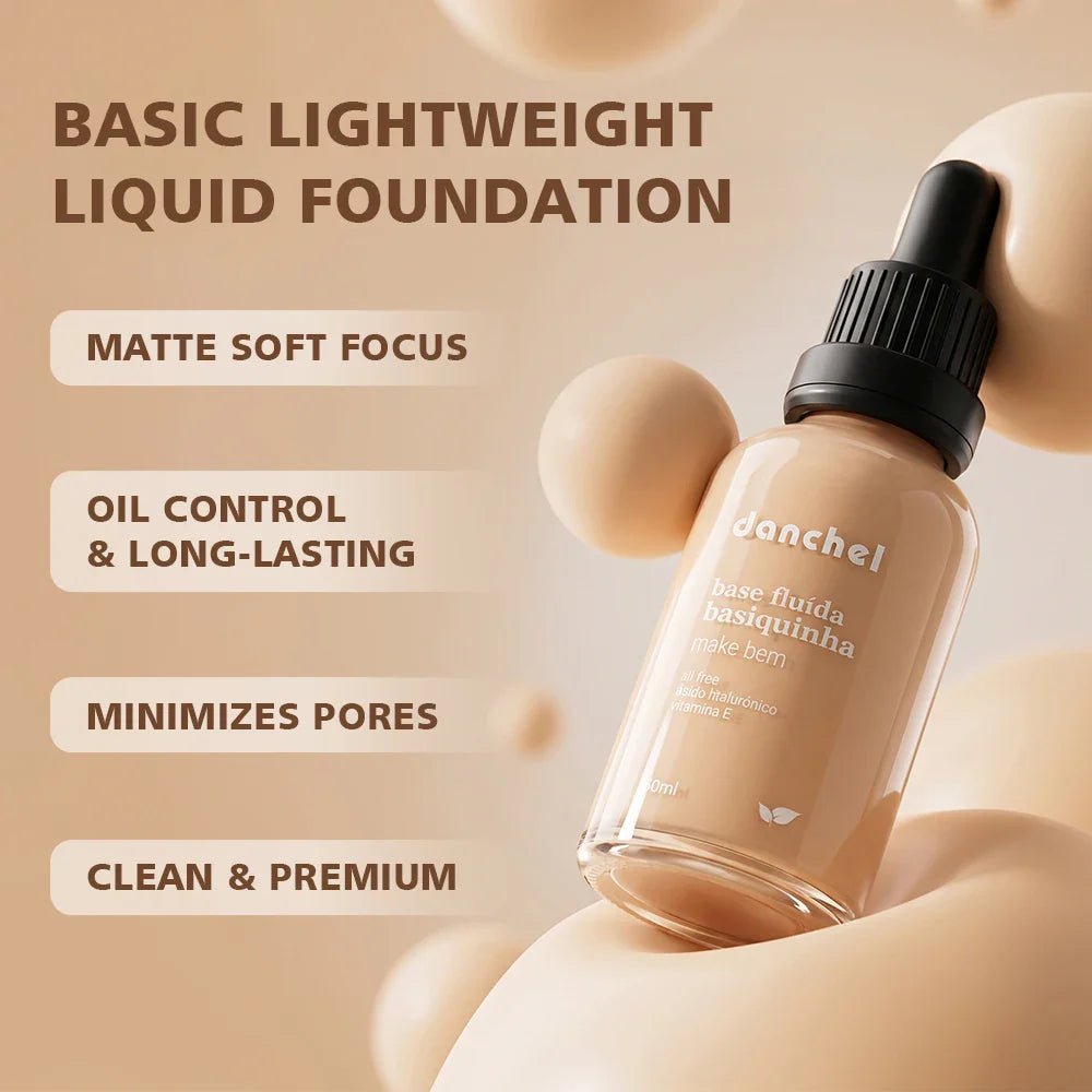 Danchel Matte Liquid Foundation – 12 Shades, Oil Control