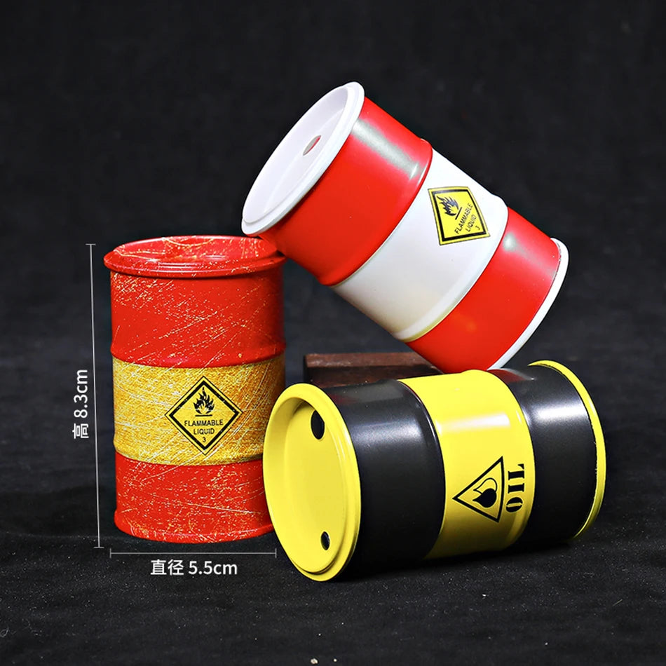Iron Mini Oil Drum Model Chemistry Car Storage Box Desktop Decoration