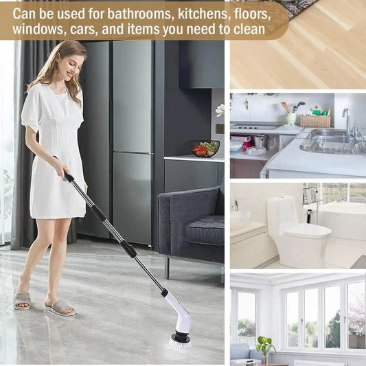 Cordless Electric Spin Scrubber Multipurpose Power Cleaning Brush for Kitchen Bathroom Toilet Tile Grout Household Cleaning Peaceful Pleasures Health and Wellness