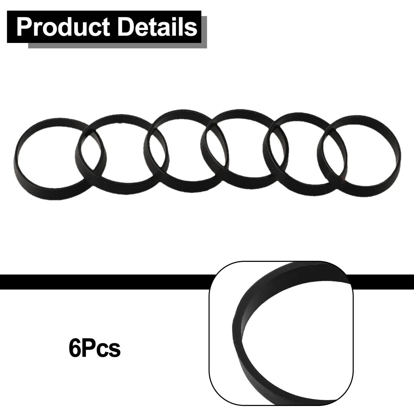 6-Pack 40mm Rubber Washers for Sink & Drain Pipe Fittings