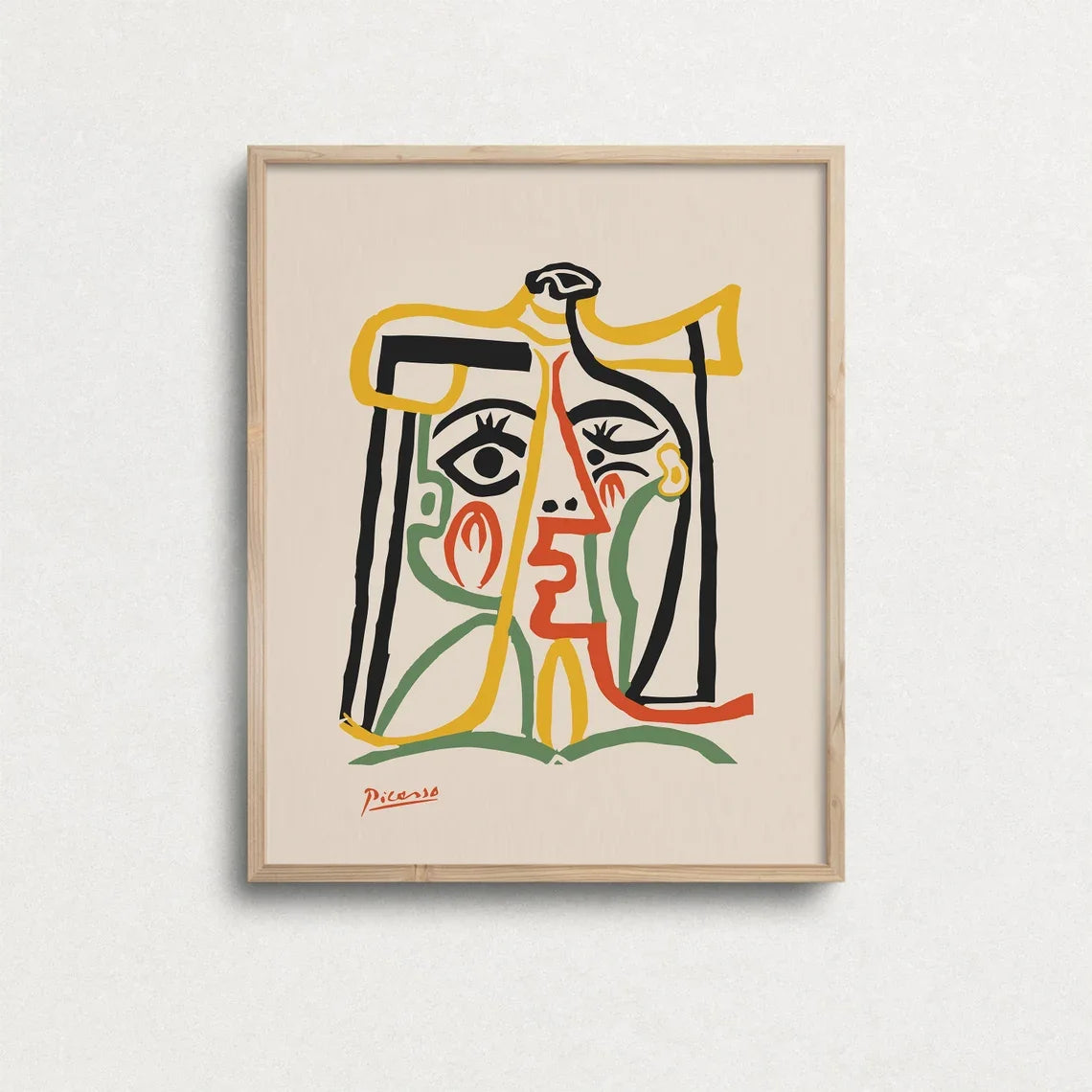 Picasso Exhibition poster, Picasso The Kiss Art Print, Gift Idea for friends, Picasso Exhibition Wall Art Decor, Famous Artist Peaceful Pleasures Health and Wellness WS10134-2 20x30cm Unframed