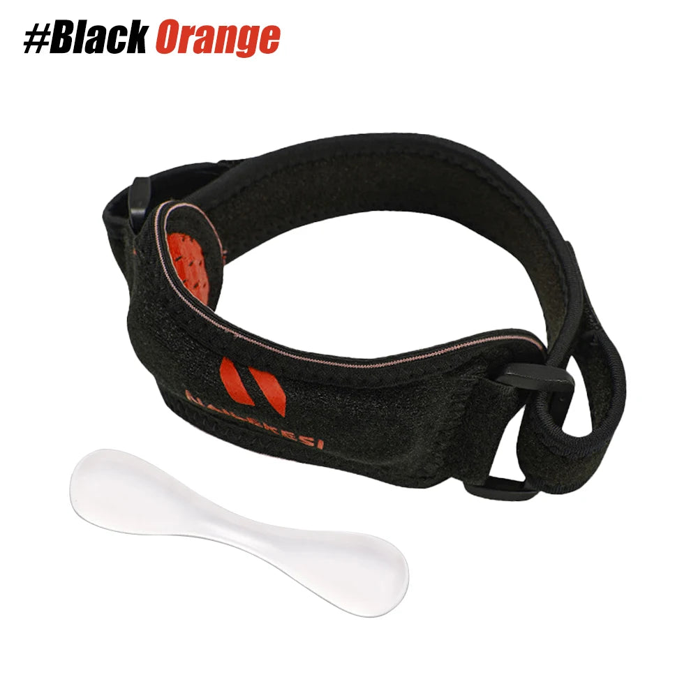 1PCS Patella Knee Brace Adjustable Patellar Tendon Support Strap,Knee Stabilizer for Running,Hiking, Basketball,Sports Women Men Peaceful Pleasures Health and Wellness BlackOrange-1PCS