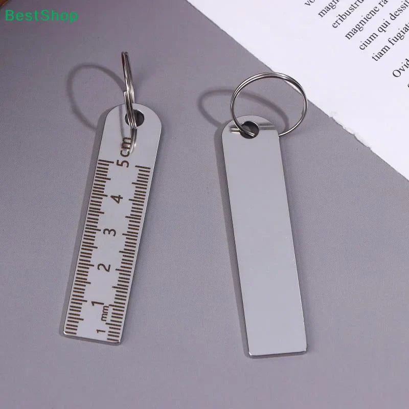 Mini Stainless Steel Ruler Keychain | Portable 1–5cm Measuring Tool
